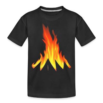 Lagerfeuer Camping Natur Wald Feuer draußen Zelt 1 - Kinder Premium Bio T-Shirt - Schwarz - Vorne