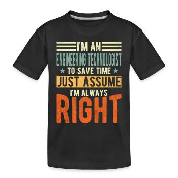 Technologue en technologie - T-shirt bio Premium Enfant - noir - Devant