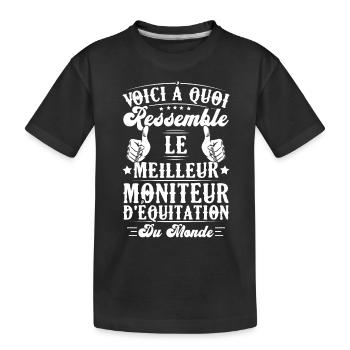 Le meilleur moniteur d'équitation du monde - T-shirt bio Premium Enfant - noir - Devant