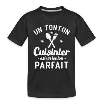 Un tonton cuisinier est un tonton parfait - T-shirt bio Premium Enfant - noir - Devant