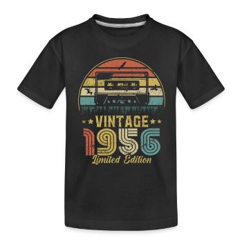 Vintage cassette 1956 - Kids' Premium Organic T-Shirt - black - Front