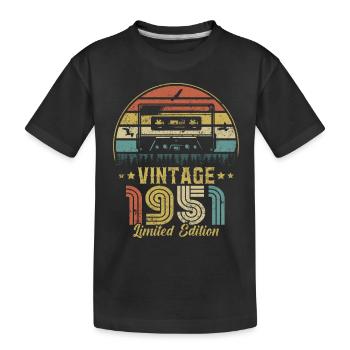 Vintage cassette 1951 - Kids' Premium Organic T-Shirt - black - Front
