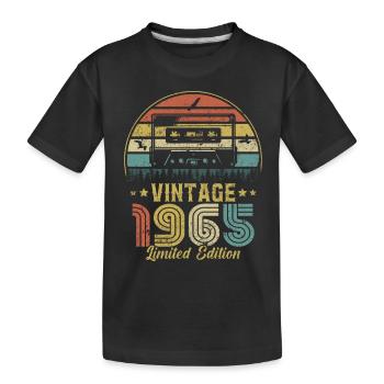 Vintage cassette 1965 - Kids' Premium Organic T-Shirt - black - Front
