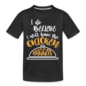 Peace Love Chicken Nuggets Love Peace Fast Food - Kinder Premium Bio T-Shirt - Schwarz - Vorne