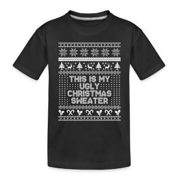 This is my ugly christmas sweater - Kids' Premium Organic T-Shirt - black - Front