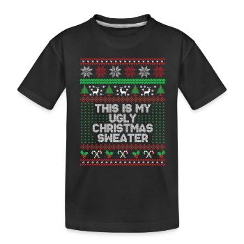This is my ugly christmas sweater - Kids' Premium Organic T-Shirt - black - Front