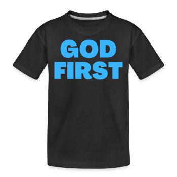 Gott zuerst - Christliche Zitate - Kinder Premium Bio T-Shirt - Schwarz - Vorne