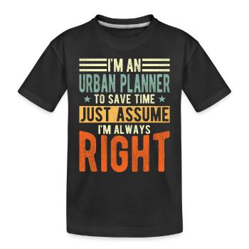 Urban planner - Kids' Premium Organic T-Shirt - black - Front