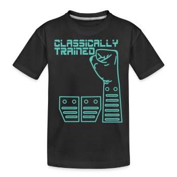 Manual gear shift Stick shift - Kids' Premium Organic T-Shirt - black - Front