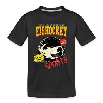 Rondelle de hockey sur glace Puck de hockey sur glace Vintage Rétro - T-shirt bio Premium Enfant - noir - Devant