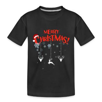 merry christmas - Kids' Premium Organic T-Shirt - black - Front