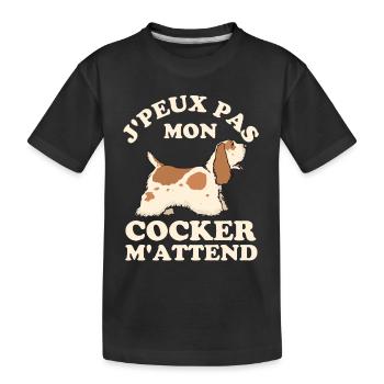 Chien de race cocker - T-shirt bio Premium Enfant - noir - Devant