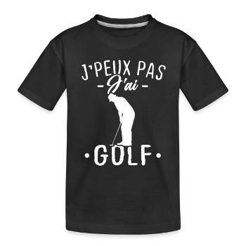 J'peux pas j'ai golf - T-shirt bio Premium Enfant - noir - Devant