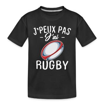 Je peux pas j'ai rugby - T-shirt bio Premium Enfant - noir - Devant