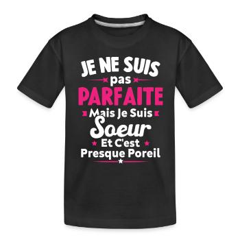je suis Soeur - T-shirt bio Premium Enfant - noir - Devant