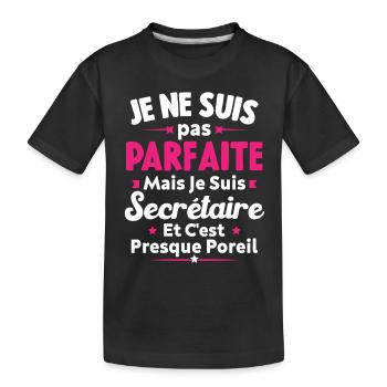 Je suis secrétaire - T-shirt bio Premium Enfant - noir - Devant