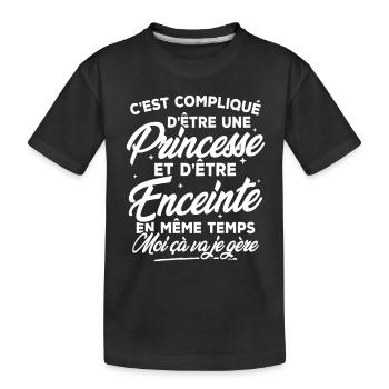 Une Princesse et Enceinte - T-shirt bio Premium Enfant - noir - Devant