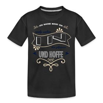 lustiger spruch backen grillen lieben kochkunst - Kinder Premium Bio T-Shirt - Schwarz - Vorne
