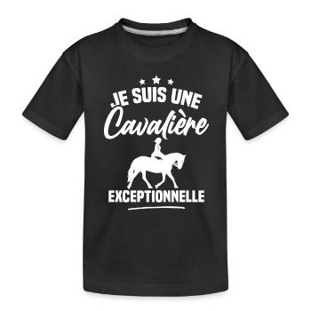 Je suis une cavalière exceptionnelle - T-shirt bio Premium Enfant - noir - Devant