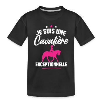 Je suis une cavalière exceptionnelle - T-shirt bio Premium Enfant - noir - Devant