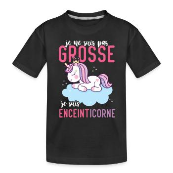 Je ne suis pas grosse je suis enceintlicorne - T-shirt bio Premium Enfant - noir - Devant