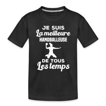 Je suis la meilleure handballeuse - T-shirt bio Premium Enfant - noir - Devant