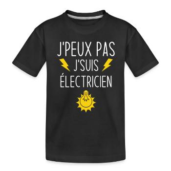 Ich kann nicht Ich bin Elektriker - Kinder Premium Bio T-Shirt - Schwarz - Vorne