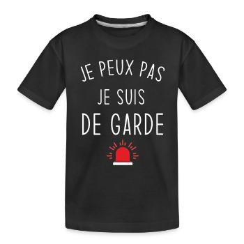 Je peux pas je suis de garde - T-shirt bio Premium Enfant - noir - Devant