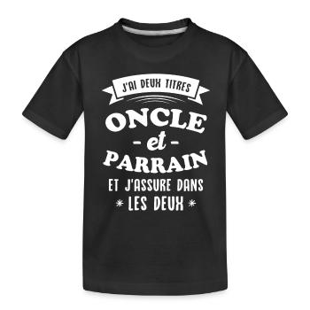 Onkel und Pate - Kinder Premium Bio T-Shirt - Schwarz - Vorne