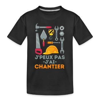 chantier de construction worker maçon - T-shirt bio Premium Enfant - noir - Devant