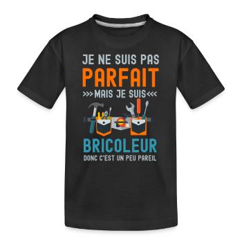 Je ne suis pas parfait mais je suis bricoleur 1 - T-shirt bio Premium Enfant - noir - Devant