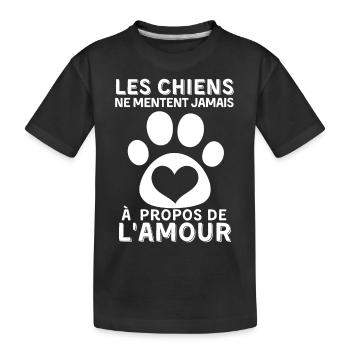 Les chiens ne mentent jamais à propos de l amour 2 - T-shirt bio Premium Enfant - noir - Devant