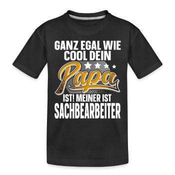 Sachbearbeiter Papa Vater Vatertag Cooler Papa - Kinder Premium Bio T-Shirt - Schwarz - Vorne