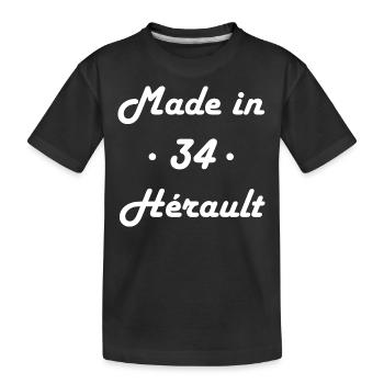 Made in Hérault - T-shirt bio Premium Enfant - noir - Devant