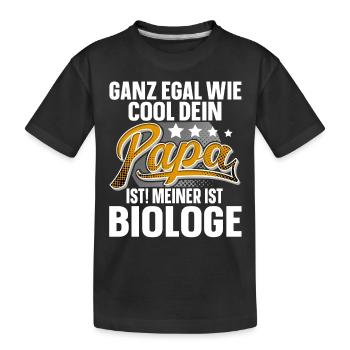 Biologe Papa Vater Vatertag Cooler Papa - Kinder Premium Bio T-Shirt - Schwarz - Vorne