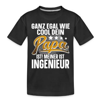 Ingenieur Papa Vater Vatertag Cooler Papa - Kinder Premium Bio T-Shirt - Schwarz - Vorne