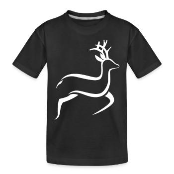 jumping deer - Kids' Premium Organic T-Shirt - black - Front
