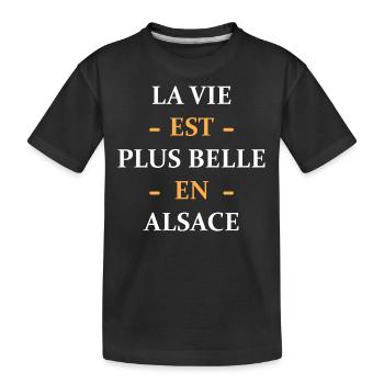 La vie est plus belle en Alsace - T-shirt bio Premium Enfant - noir - Devant