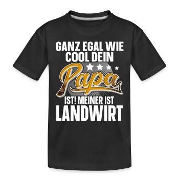 Landwirt Papa Vater Vatertag Cooler Papa - Kinder Premium Bio T-Shirt - Schwarz - Vorne