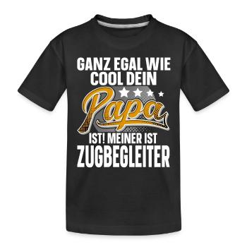 Zugbegleiter Papa Vater Vatertag Cooler Papa - Kinder Premium Bio T-Shirt - Schwarz - Vorne