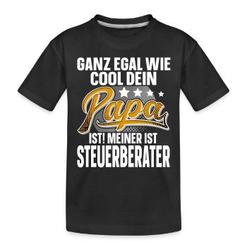 Steuerberater Papa Vater Vatertag Cooler Papa - Kinder Premium Bio T-Shirt - Schwarz - Vorne
