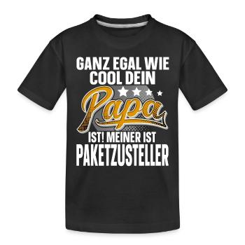 Paketzusteller Papa Vater Vatertag Cooler Papa - Kinder Premium Bio T-Shirt - Schwarz - Vorne