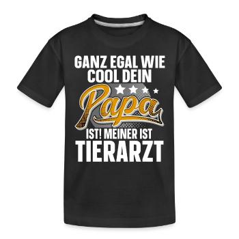 Tierarzt Papa Vater Vatertag Cooler Papa - Kinder Premium Bio T-Shirt - Schwarz - Vorne