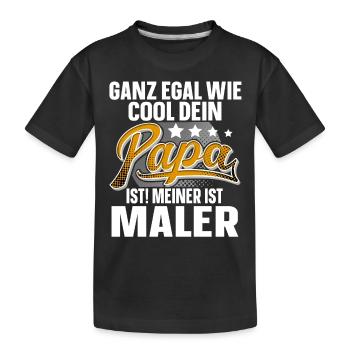 Maler Papa Vater Vatertag Cooler Papa - Kinder Premium Bio T-Shirt - Schwarz - Vorne