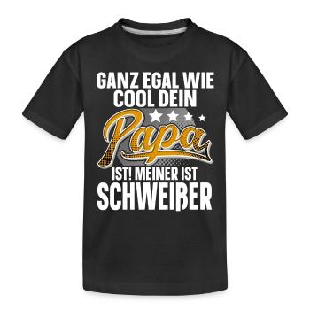 Schweißer Papa Vater Vatertag Cooler Papa - Kinder Premium Bio T-Shirt - Schwarz - Vorne