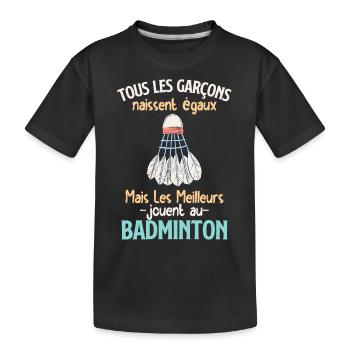 Les meilleurs garçons jouent au badminton - T-shirt bio Premium Enfant - noir - Devant