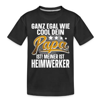 Heimwerker Papa Vater Vatertag Cooler Papa - Kinder Premium Bio T-Shirt - Schwarz - Vorne