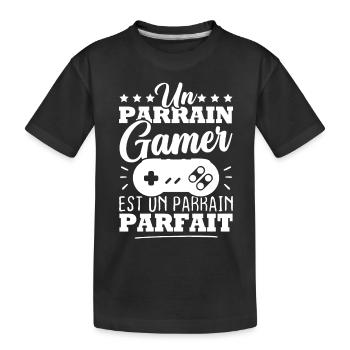 Un parrain gamer est un parrain parfait - T-shirt bio Premium Enfant - noir - Devant