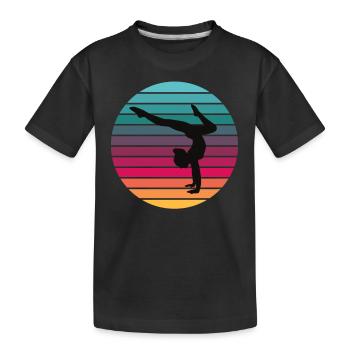 sunset Gymnastik 1 - Kinder Premium Bio T-Shirt - Schwarz - Vorne