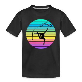 sunset Gymnastik 5 - Kinder Premium Bio T-Shirt - Schwarz - Vorne
